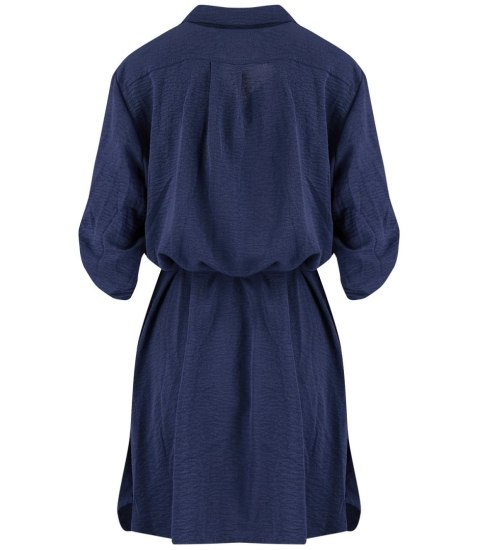 Sukienka szmizjerka basic tunika midi plus size MARIBEL (Granatowy) 50 Sukienka szmizjerka basic tunika midi plus size MARIBEL (Granatowy) 50