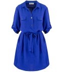 Sukienka szmizjerka basic tunika midi plus size MARIBEL (Niebieski) 50