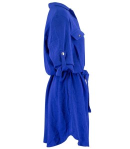 Sukienka szmizjerka basic tunika midi plus size MARIBEL (Niebieski) 50
