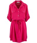 Sukienka szmizjerka basic tunika midi plus size MARIBEL (Różowy) 50