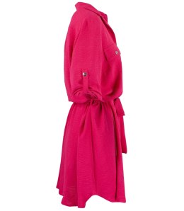 Sukienka szmizjerka basic tunika midi plus size MARIBEL (Różowy) 50