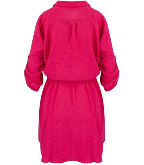 Sukienka szmizjerka basic tunika midi plus size MARIBEL (Różowy) 50 Sukienka szmizjerka basic tunika midi plus size MARIBEL (Różowy) 50
