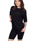 Komplet bawełniany t-shirt koszulka + krótkie legginsy SPIREL (Czarny)