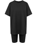 Komplet bawełniany t-shirt koszulka + krótkie legginsy SPIREL (Czarny)