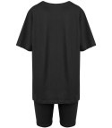 Komplet bawełniany t-shirt koszulka + krótkie legginsy SPIREL (Czarny)
