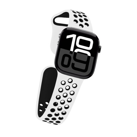 Crong Duo Sport - Pasek do Apple Watch 44/45/46/49 mm (biały/czarny) Crong Duo Sport - Pasek do Apple Watch 44/45/46/49 mm (biały/czarny)