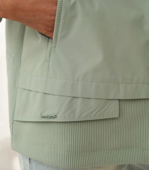 Damska kurtka na każdą pogodę - oversize, z kapturem, stylowa KATARZYNA (Zielony)