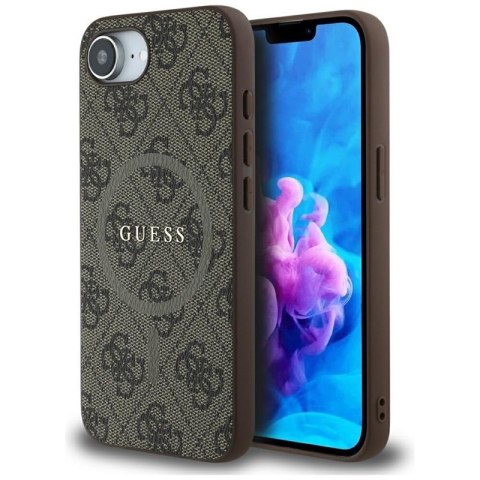 Guess 4G Ring Classic Logo MagSafe - Etui do iPhone 16e (brązowy) Guess 4G Ring Classic Logo MagSafe - Etui do iPhone 16e (brązowy)