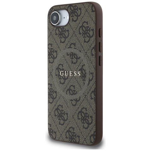Guess 4G Ring Classic Logo MagSafe - Etui do iPhone 16e (brązowy) Guess 4G Ring Classic Logo MagSafe - Etui do iPhone 16e (brązowy)