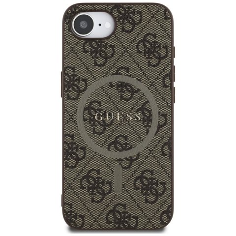 Guess 4G Ring Classic Logo MagSafe - Etui do iPhone 16e (brązowy) Guess 4G Ring Classic Logo MagSafe - Etui do iPhone 16e (brązowy)