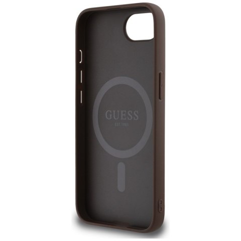 Guess 4G Ring Classic Logo MagSafe - Etui do iPhone 16e (brązowy) Guess 4G Ring Classic Logo MagSafe - Etui do iPhone 16e (brązowy)