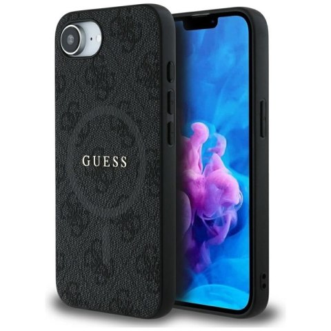 Guess 4G Ring Classic Logo MagSafe - Etui do iPhone 16e (czarny) Guess 4G Ring Classic Logo MagSafe - Etui do iPhone 16e (czarny)