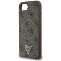Guess 4G Ring Triangle Logo MagSafe - Etui do iPhone 16e (brązowy)