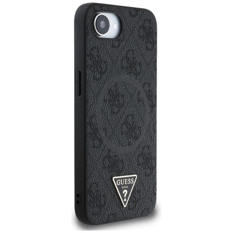 Guess 4G Ring Triangle Logo MagSafe - Etui do iPhone 16e (czarny) Guess 4G Ring Triangle Logo MagSafe - Etui do iPhone 16e (czarny)