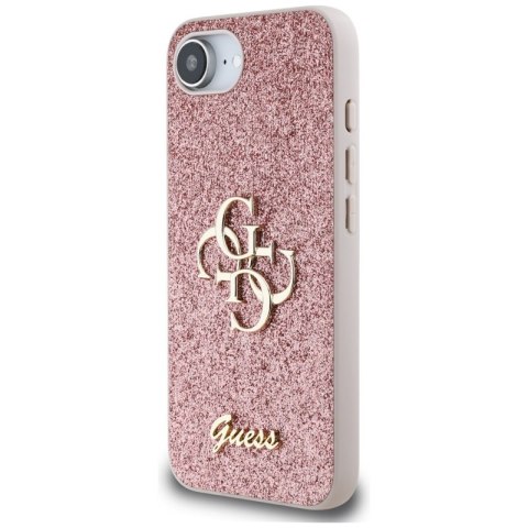 Guess Fixed Glitter Big 4G - Etui do iPhone 16e (różowy) Guess Fixed Glitter Big 4G - Etui do iPhone 16e (różowy)