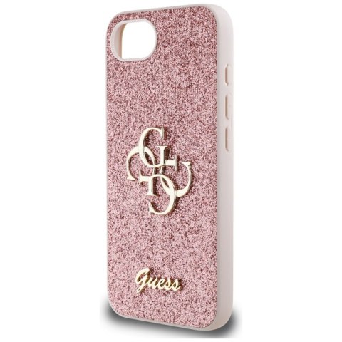 Guess Fixed Glitter Big 4G - Etui do iPhone 16e (różowy) Guess Fixed Glitter Big 4G - Etui do iPhone 16e (różowy)