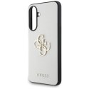 Guess Grained Big 4G Logo Small Classic Logo - Etui do Samsung Galaxy A56 5G (beżowy)