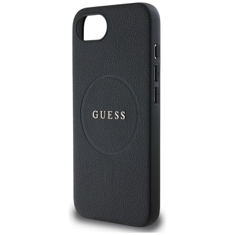 Guess Grained Ring MagSafe - Etui do iPhone 16e (czarny) Guess Grained Ring MagSafe - Etui do iPhone 16e (czarny)