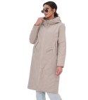 Modny płaszcz damski oversize - dwustronny, na wiosnę i jesień ELIZA (Beżowy) 40