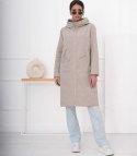 Modny płaszcz damski oversize - dwustronny, na wiosnę i jesień ELIZA (Beżowy) 40