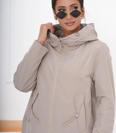 Modny płaszcz damski oversize - dwustronny, na wiosnę i jesień ELIZA (Beżowy) 40 Modny płaszcz damski oversize - dwustronny, na wiosnę i jesień ELIZA (Beżowy) 40