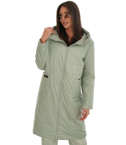 Modny płaszcz damski oversize - dwustronny, na wiosnę i jesień ELIZA (Zielony) 40 Modny płaszcz damski oversize - dwustronny, na wiosnę i jesień ELIZA (Zielony) 40