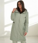 Modny płaszcz damski oversize - dwustronny, na wiosnę i jesień ELIZA (Zielony) 40