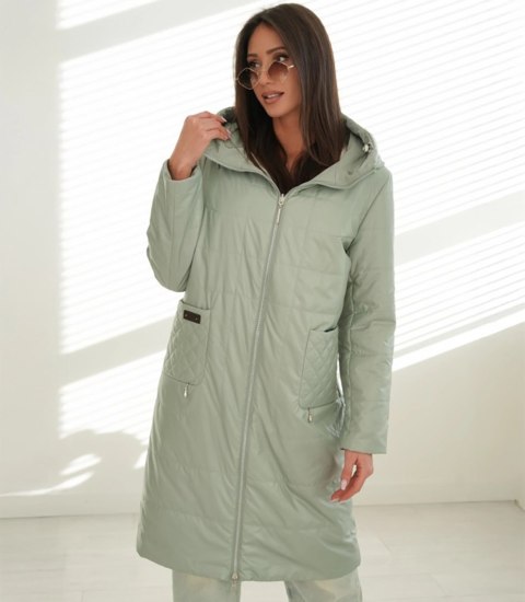 Modny płaszcz damski oversize - dwustronny, na wiosnę i jesień ELIZA (Zielony) 40 Modny płaszcz damski oversize - dwustronny, na wiosnę i jesień ELIZA (Zielony) 40