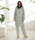 Modny płaszcz damski oversize - dwustronny, na wiosnę i jesień ELIZA (Zielony) 40