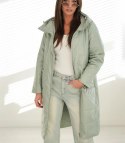 Modny płaszcz damski oversize - dwustronny, na wiosnę i jesień ELIZA (Zielony) 40
