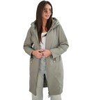 Damski płaszcz SARA - dwustronny, oversize, kaptur, wiosenny, ocieplany (Zielony) 40