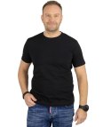 Męski t-shirt koszulka krótki rękaw jednokolorowy basic (Czarny) 3XL