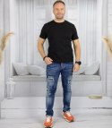 Męski t-shirt koszulka krótki rękaw jednokolorowy basic (Czarny) 3XL