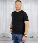 Męski t-shirt koszulka krótki rękaw jednokolorowy basic (Czarny) 3XL