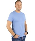Męski t-shirt koszulka krótki rękaw jednokolorowy basic (Niebieski) 3XL