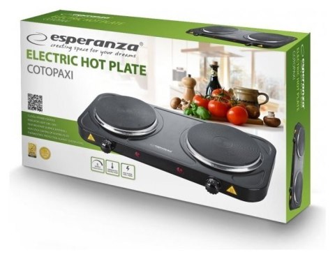 ESPERANZA KUCHENKA ELEKTRYCZNA COTOPAXI CZARNA EKH010K ESPERANZA KUCHENKA ELEKTRYCZNA COTOPAXI CZARNA EKH010K