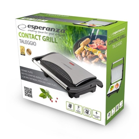 Grill elektryczny stołowy Esperanza Taleggio EKG006 (stołowy-zamknięty; 750W; kolor inox) Grill elektryczny stołowy Esperanza Taleggio EKG006 (stołowy-zamknięty; 750W; kolor inox)