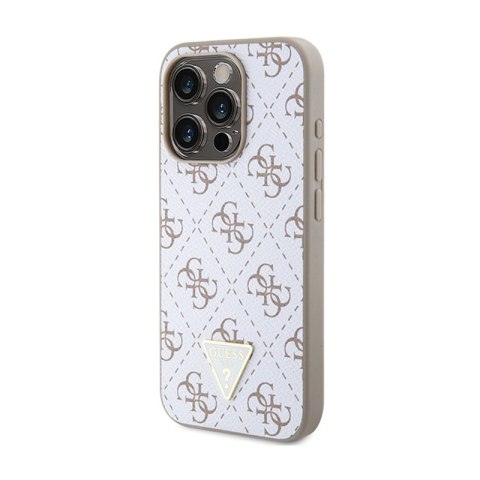 Guess 4G Triangle Metal Logo - Etui iPhone 15 Pro Max (biały) Guess 4G Triangle Metal Logo - Etui iPhone 15 Pro Max (biały)