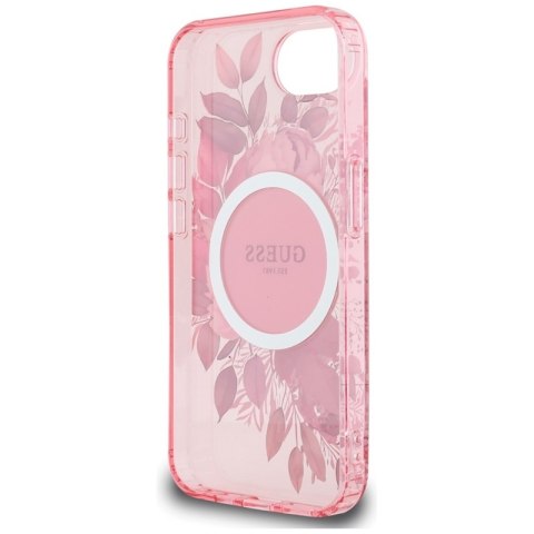 Guess IML Flowers MagSafe - Etui do iPhone 16e (różowy) Guess IML Flowers MagSafe - Etui do iPhone 16e (różowy)