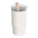 Quokka Mist - Kubek termiczny ze stali nierdzewnej 720 ml ze słomką (Ivory)