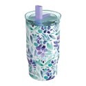 Quokka Mist - Kubek termiczny ze stali nierdzewnej 720 ml ze słomką (Violet Blooms)