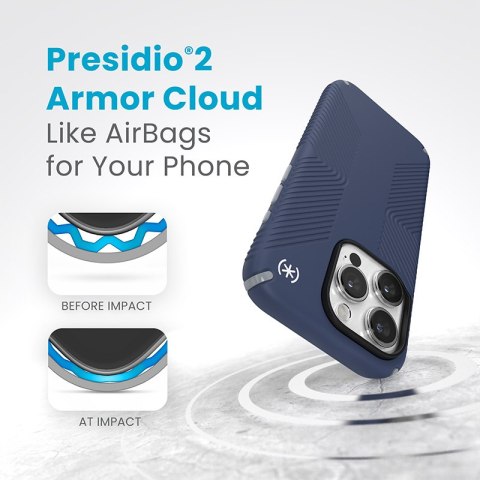 Speck Presidio2 Grip - Etui iPhone 15 Pro (Coastal Blue / Dust Grey / White) Speck Presidio2 Grip - Etui iPhone 15 Pro (Coastal Blue / Dust Grey / White)