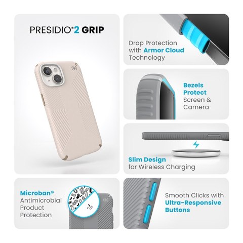 Speck Presidio2 Grip - Etui iPhone 16e / iPhone 15 / iPhone 14 / iPhone 13 (Bleached Bone / Heirloom Gold / Hazel Brown) Speck Presidio2 Grip - Etui iPhone 16e / iPhone 15 / iPhone 14 / iPhone 13 (Bleached Bone / Heirloom Gold / Hazel Brown)