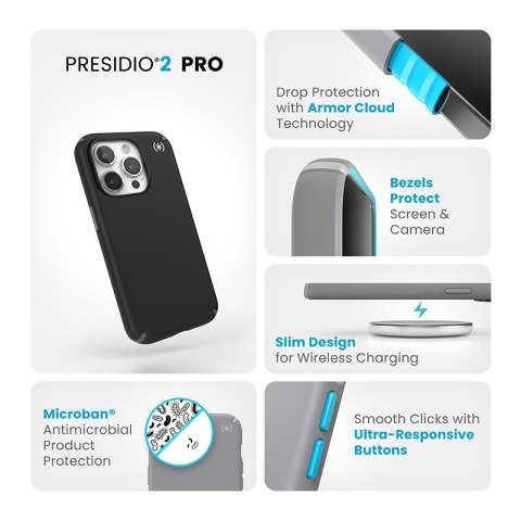 Speck Presidio2 Pro - Etui iPhone 15 Pro (Black / Slate Grey / White) Speck Presidio2 Pro - Etui iPhone 15 Pro (Black / Slate Grey / White)