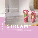 Quokka Stream - Kubek termiczny ze stali nierdzewnej 950 ml ze słomką (Light Pink)