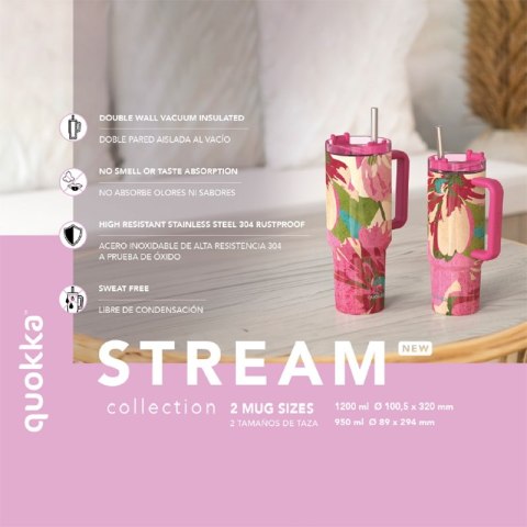 Quokka Stream - Kubek termiczny ze stali nierdzewnej 950 ml ze słomką (Light Pink) Quokka Stream - Kubek termiczny ze stali nierdzewnej 950 ml ze słomką (Light Pink)