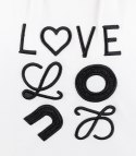 T-shit bluzka koszulka z wyszywanym napisem LOVE (Biały)