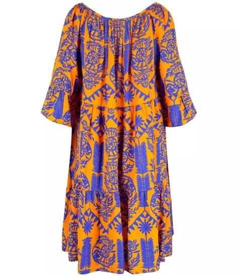 Krótka sukienka midi falbanki boho DALIDA (Pomarańczowy) Krótka sukienka midi falbanki boho DALIDA (Pomarańczowy)