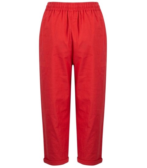 Letnie lniane spodnie spodenki chinosy 3/4 (Czerwony) 40 Letnie lniane spodnie spodenki chinosy 3/4 (Czerwony) 40
