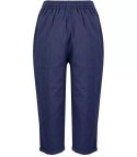 Letnie lniane spodnie spodenki chinosy 3/4 (Granatowy) 40